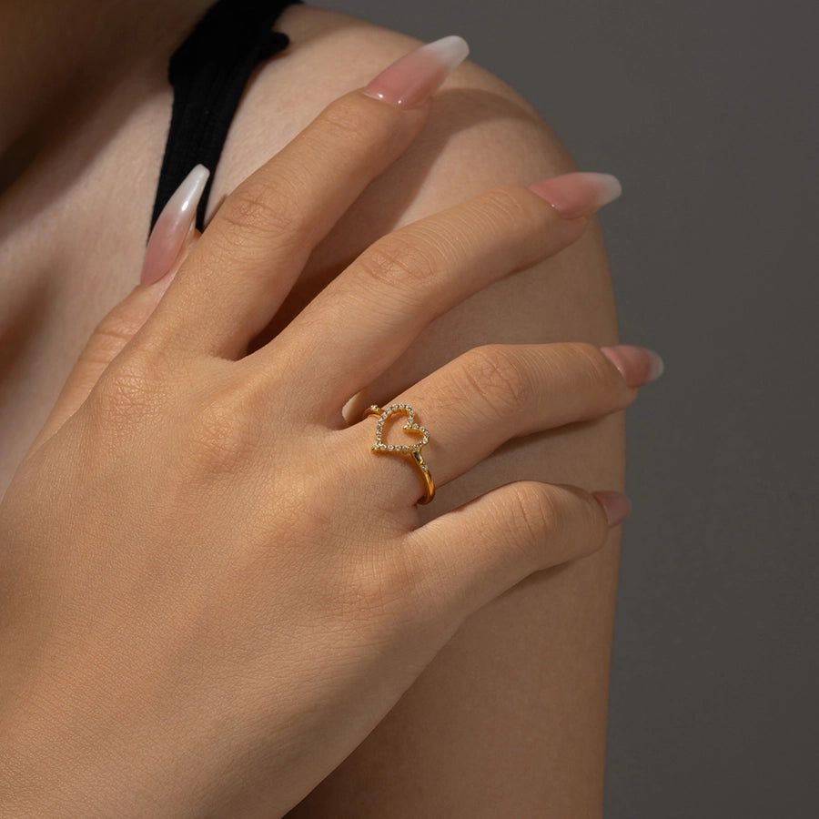 18K Gold Heart Ring