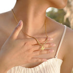 Load image into Gallery viewer, Gold Letter Pendant Necklace
