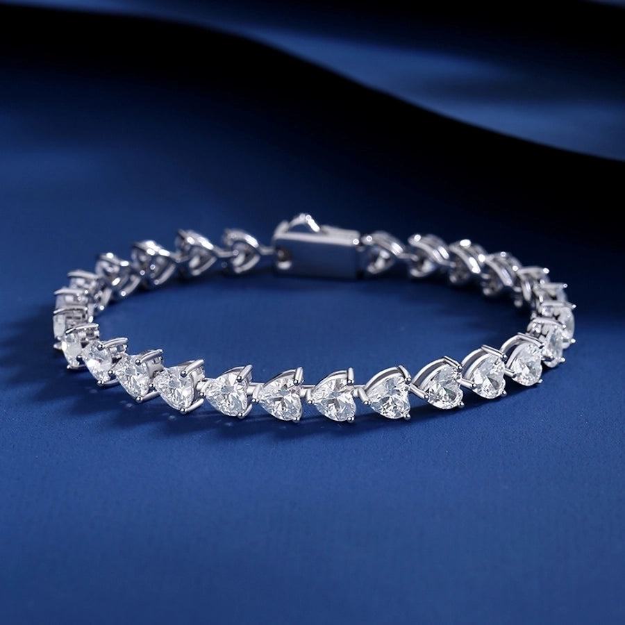 Heart Zircon Silver Bracelet