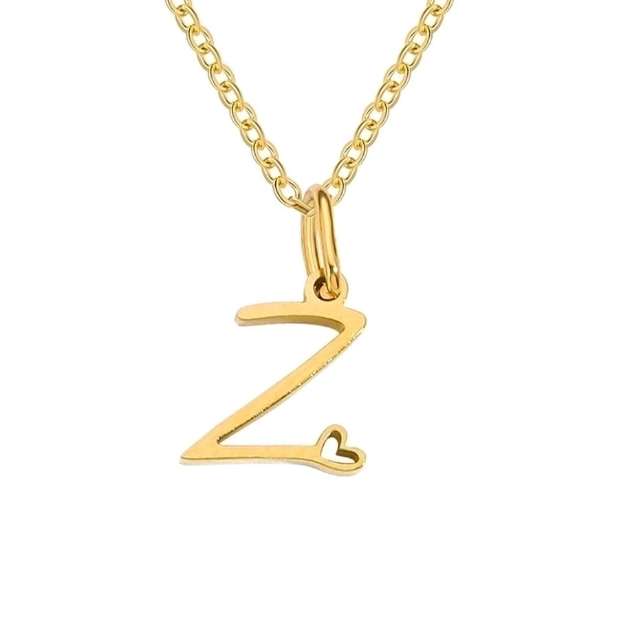 Letter Pendant Stainless Steel Necklace