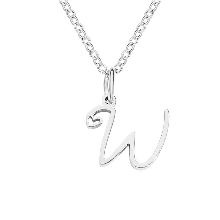 Letter Pendant Stainless Steel Necklace