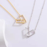 Load image into Gallery viewer, Geometric Gold Rhinestone Necklace
