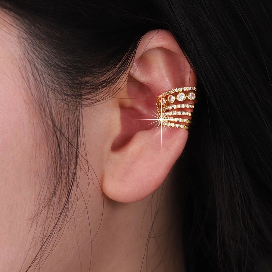 Elegant Geometric Gold Ear Cuffs