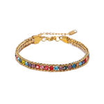 Load image into Gallery viewer, Color Block Gold Bracelet
