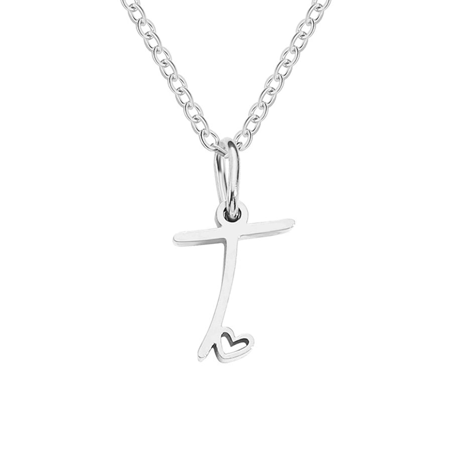 Letter Pendant Stainless Steel Necklace