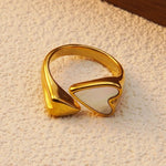 Load image into Gallery viewer, Heart Shape Gold Open Ring
