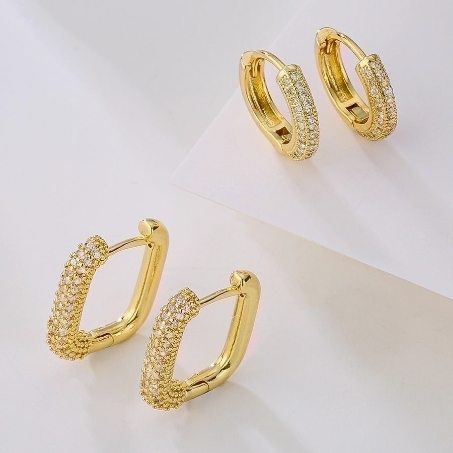 Geometric Gold Hoop Earrings