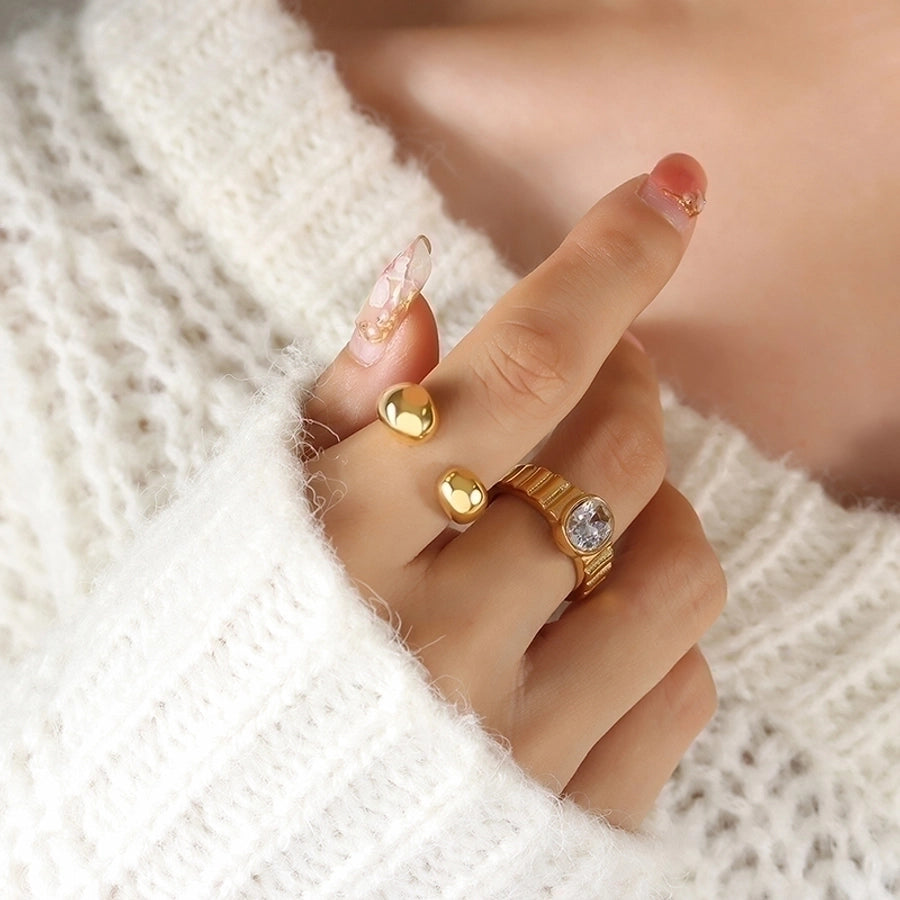 18K Gold Geometric Open Ring