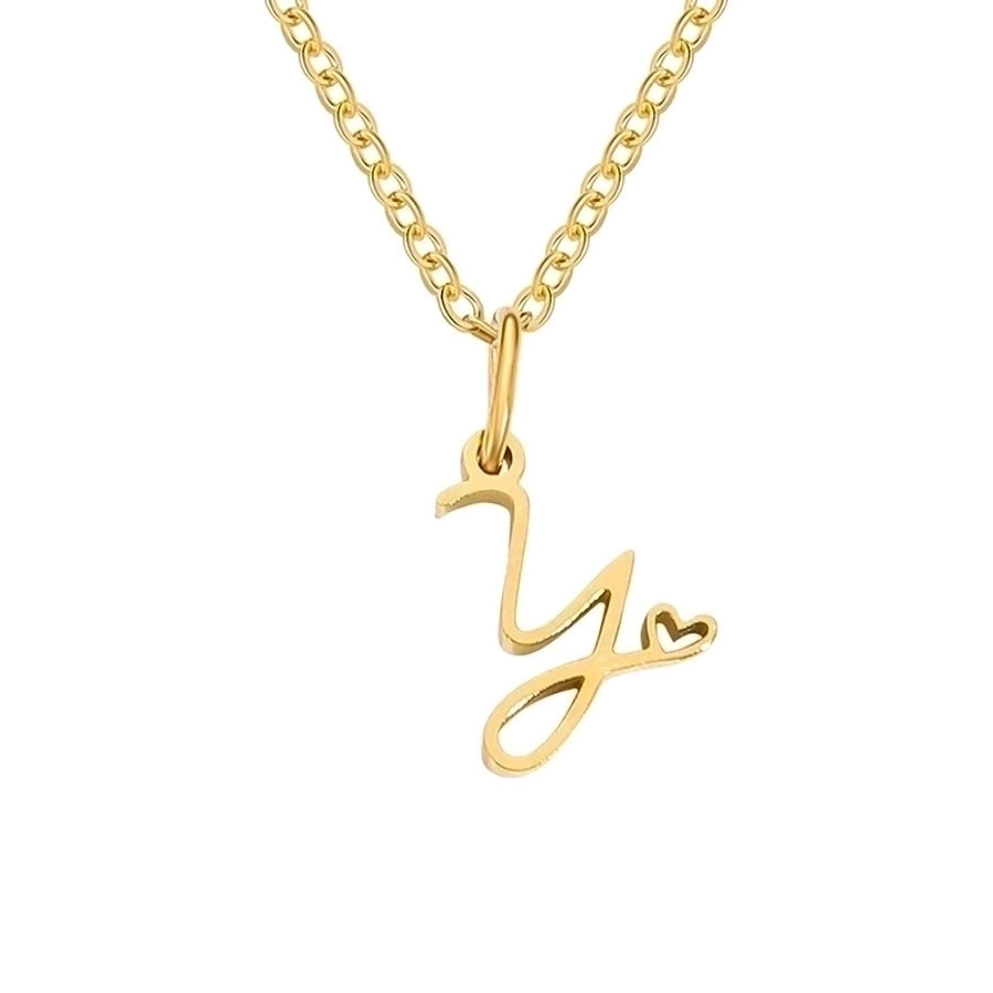 Letter Pendant Stainless Steel Necklace