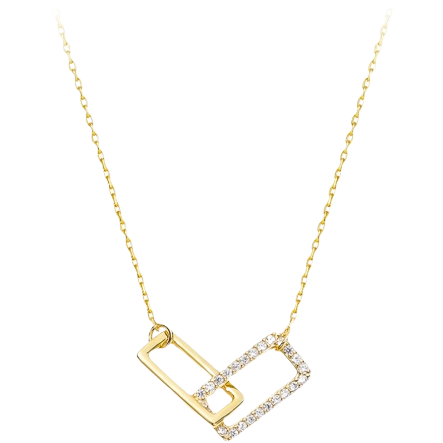 Geometric Gold Rhinestone Necklace