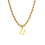 Load image into Gallery viewer, Gold Letter Pendant Necklace
